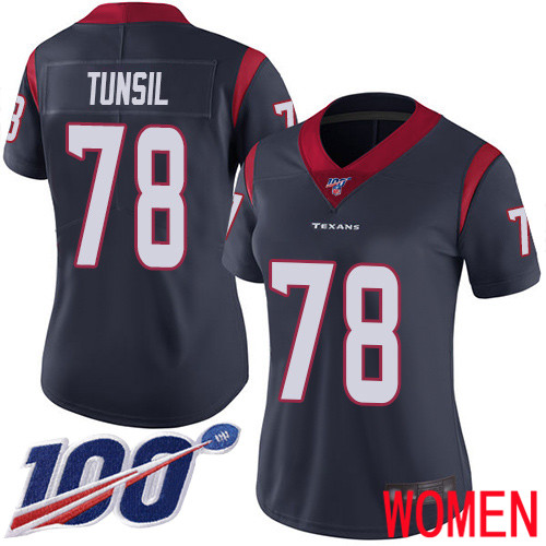 Houston Texans Limited Navy Blue Women Laremy Tunsil Home Jersey NFL Football #78 100th Season Vapor Untouchable